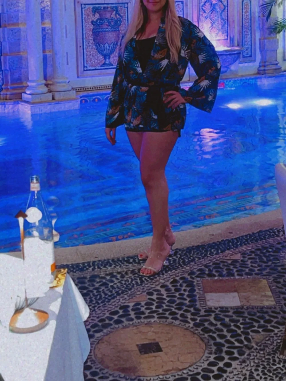 KEY CoutureTropical Print Pajama Set - Green, White & Mustard - Picture 3 of 4